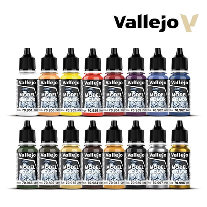 Vallejo Basic USA Colors Paint Set, Basic Colors, 16 Paints