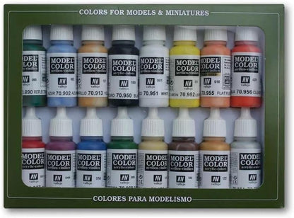 Vallejo Basic USA Colors Paint Set, Basic Colors, 16 Paints