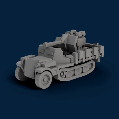 Sd.Kfz. 10 Ausf. B with Side Armor Folded Miniature