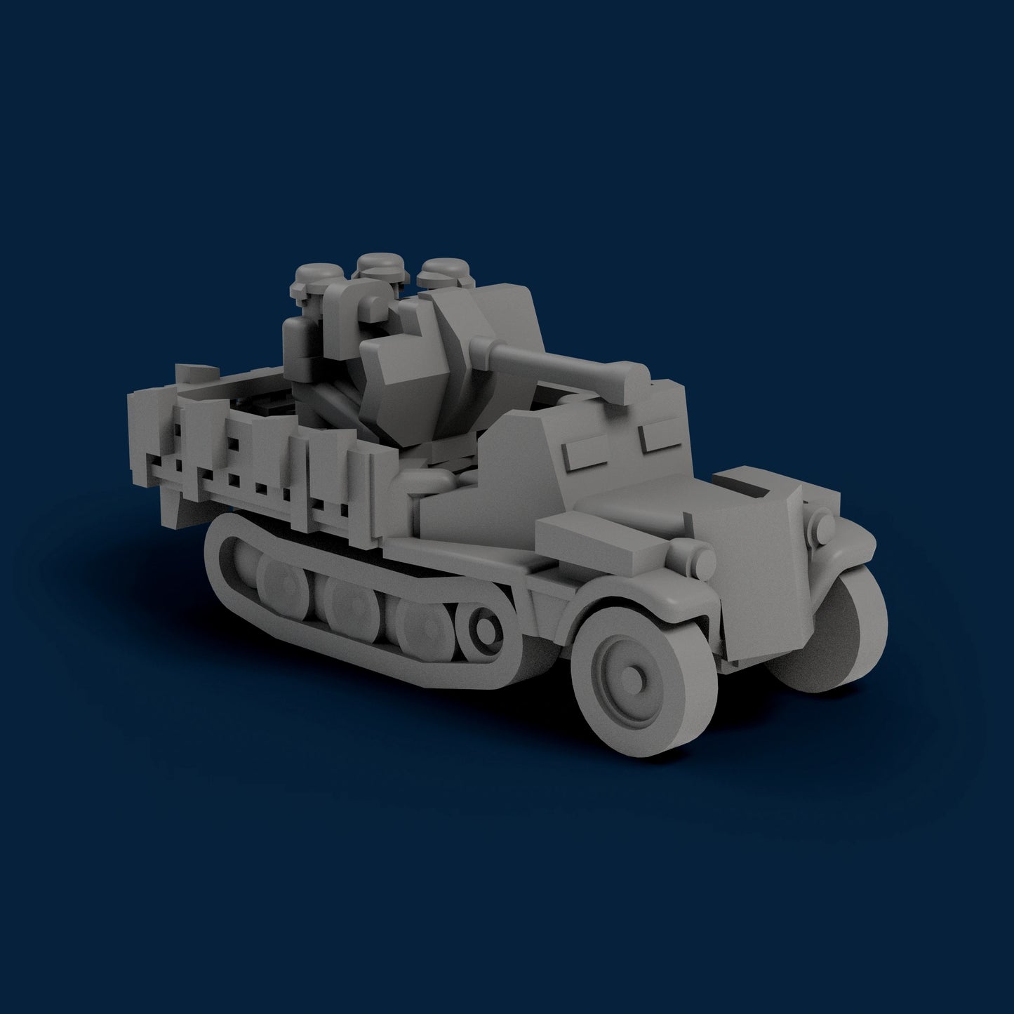Sd.Kfz. 10 Ausf. B with Side Armor Folded Miniature