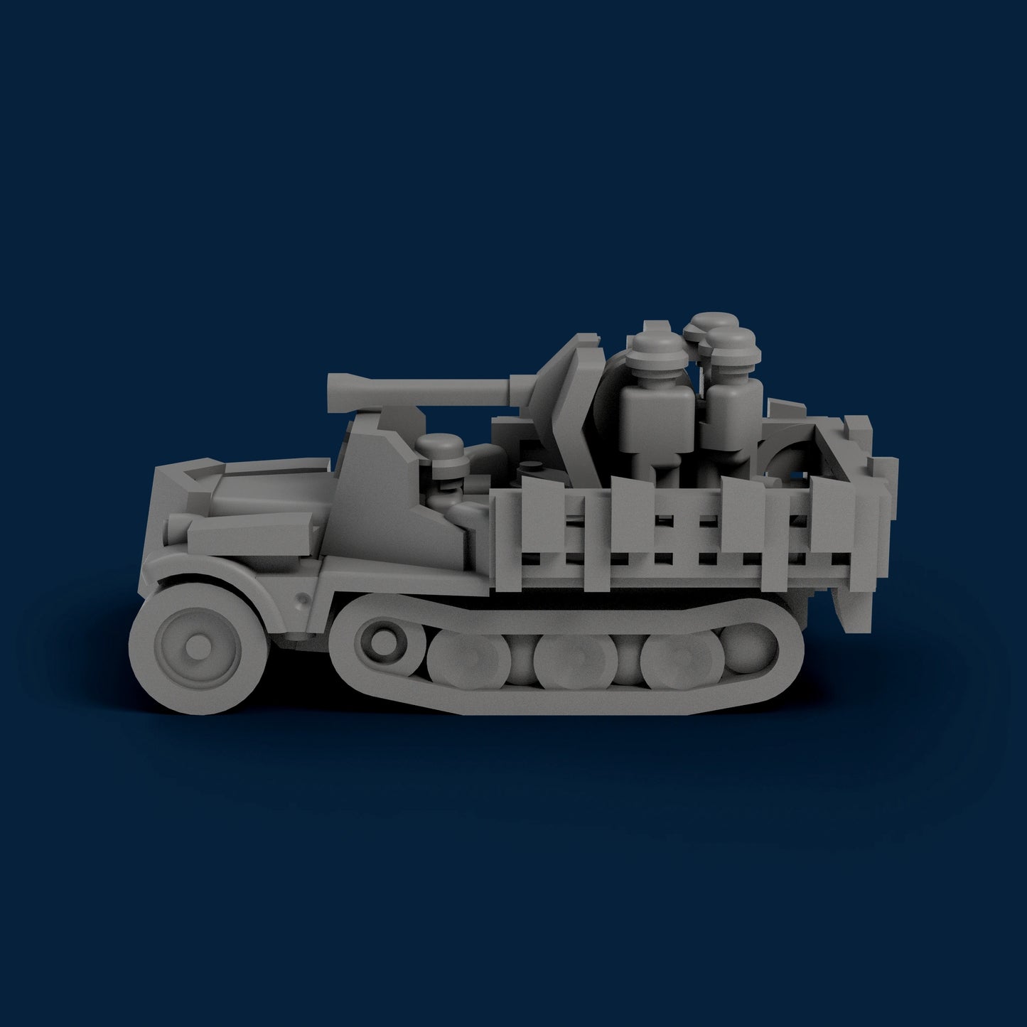 Sd.Kfz. 10 Ausf. B with Side Armor Folded Miniature