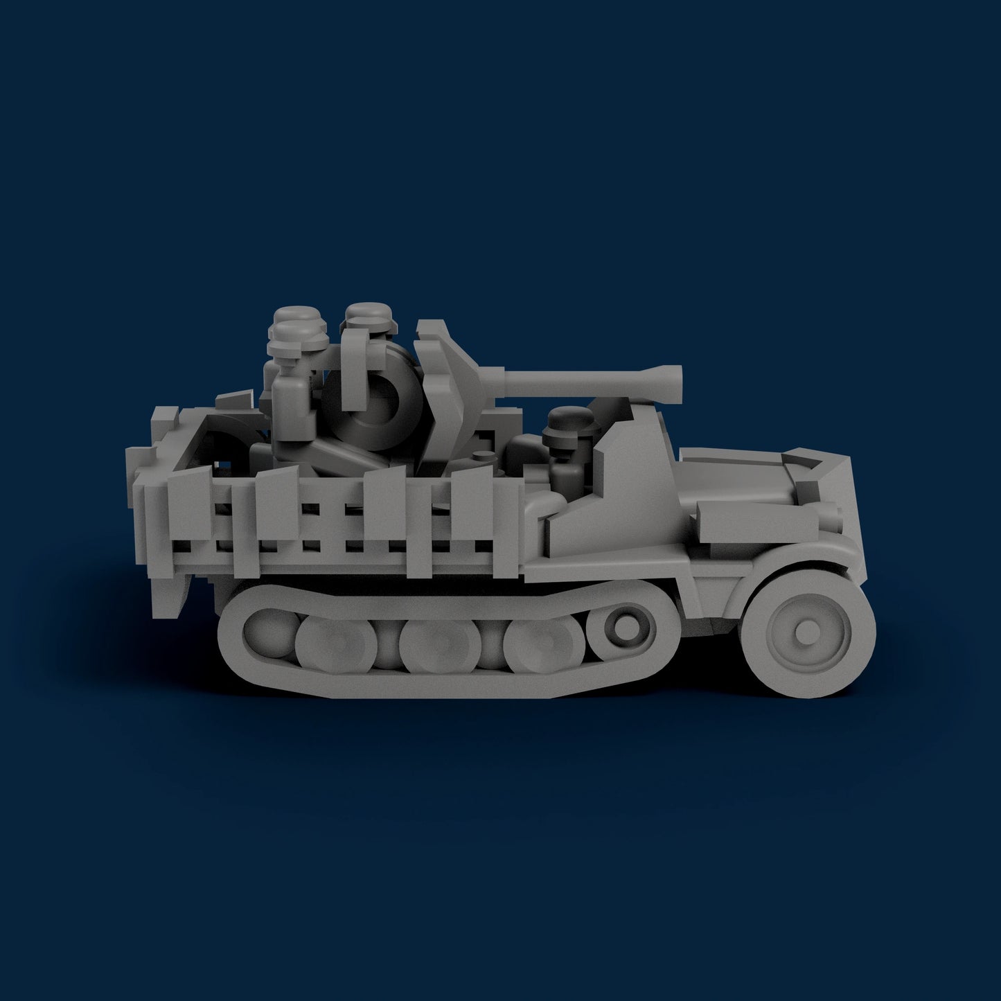 Sd.Kfz. 10 Ausf. B with Side Armor Folded Miniature